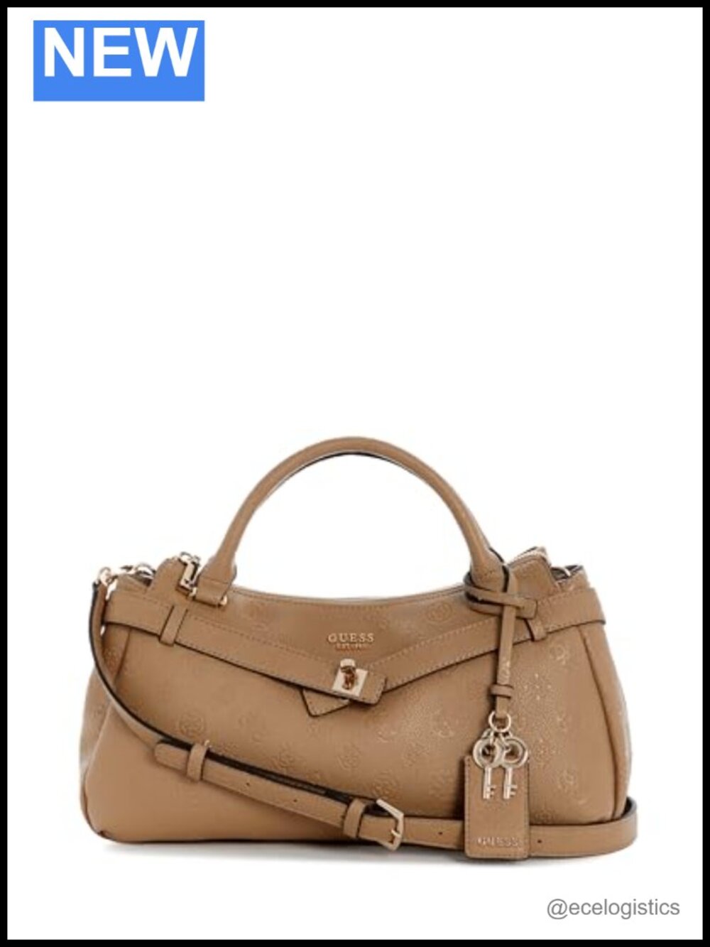 GUESS Ella Logo Girlfriend Satchel Purse Handbag Women's Polyurethane